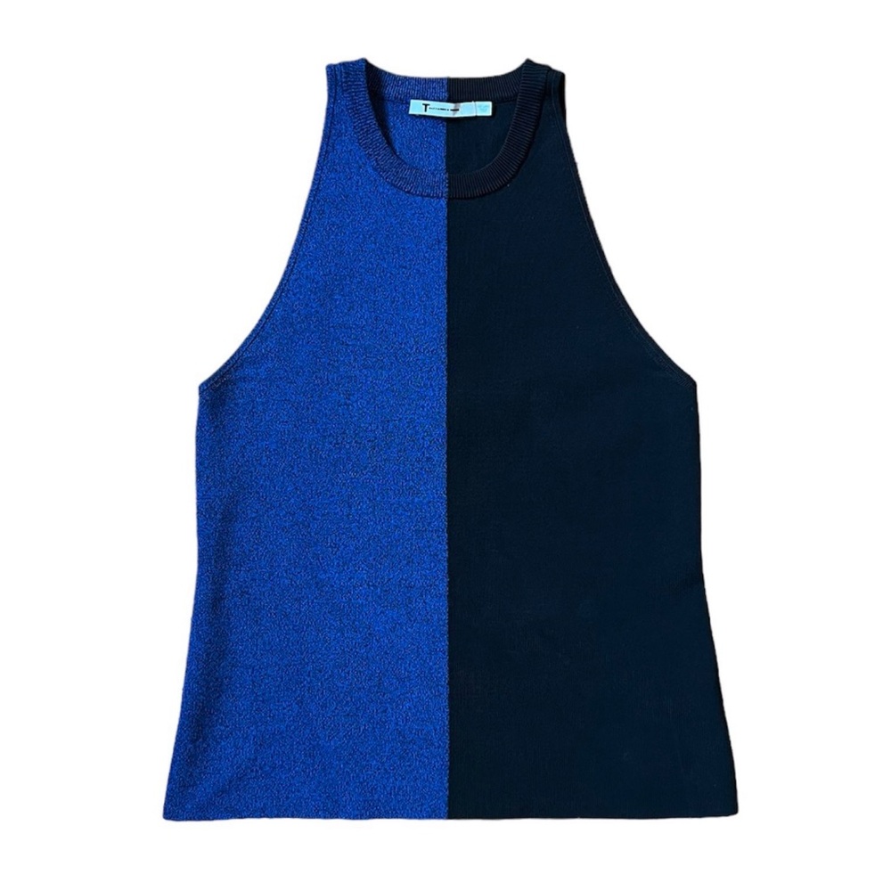 T Alexander Wang Black and Blue Knit Top